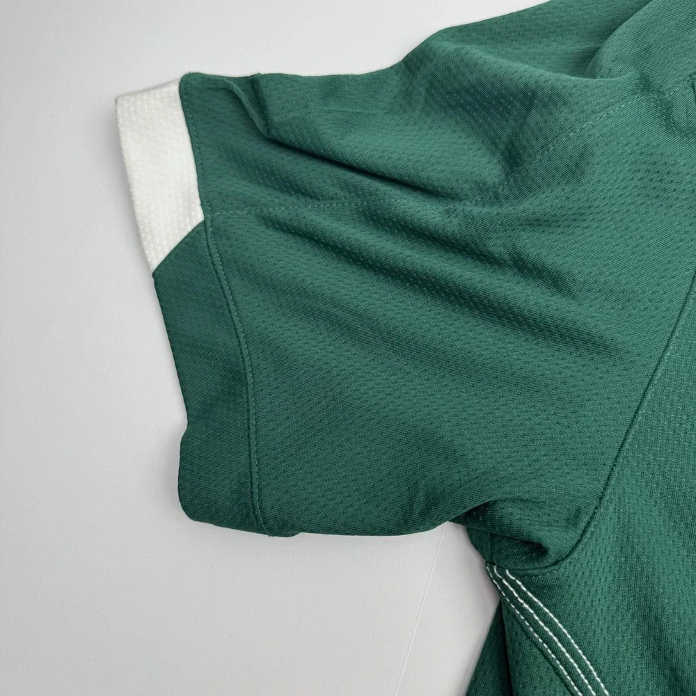 Baylor Bears Shirt Polo Mens Medium Green NCAA Basketball Adidas Short Sleeve